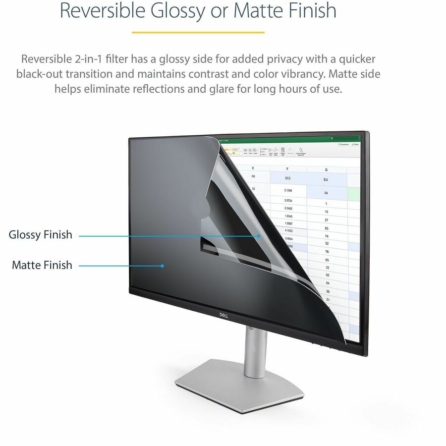 StarTech.com 19.5-inch 16:9 Computer Monitor Privacy Filter, Anti-Glare Privacy Screen w/51% Blue Light Reduction, +/- 30 deg. View Angle 19569-PRIVACY-SCREEN
