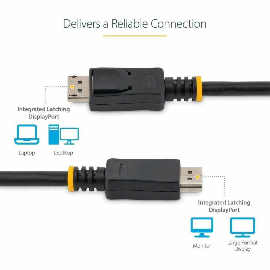 StarTech.com 10 ft Certified DisplayPort 1.2 Cable with Latches M/M - DisplayPort 4k DISPLPORT10L