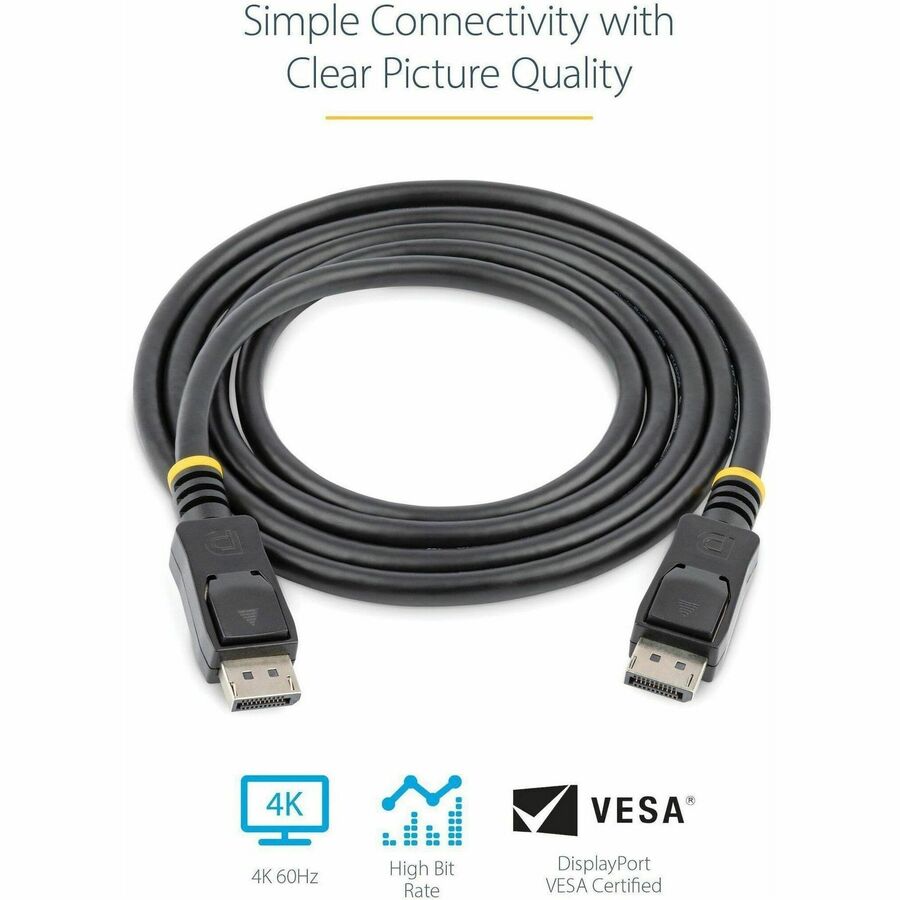 StarTech.com 10 ft Certified DisplayPort 1.2 Cable with Latches M/M - DisplayPort 4k DISPLPORT10L