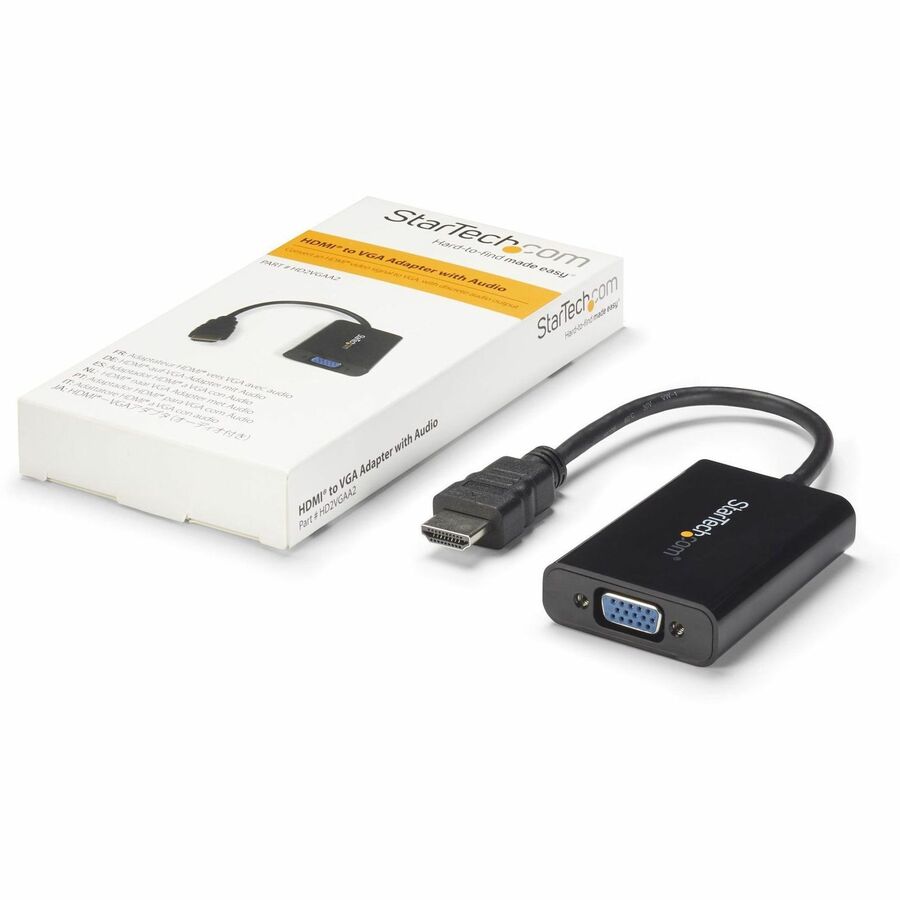 StarTech.com HDMI to VGA Video Adapter Converter with Audio for Desktop PC / Laptop / Ultrabook - 1920x1200 HD2VGAA2