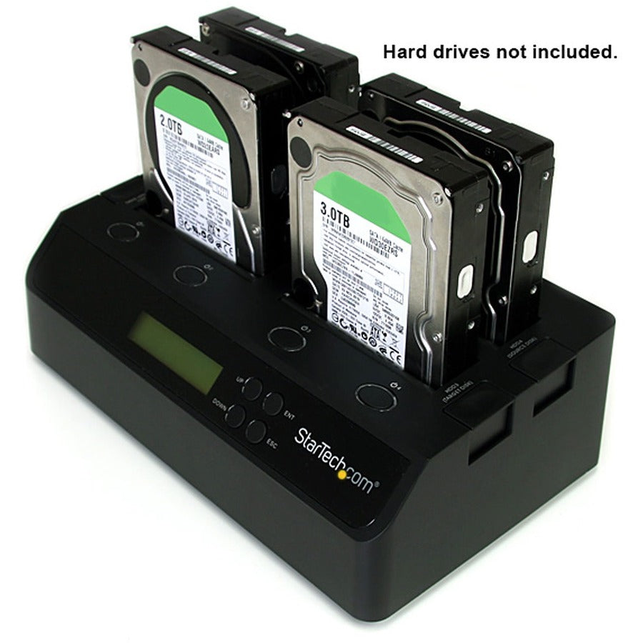 StarTech.com 4-Bay Hard Drive Duplicator and Eraser, External HDD/SSD Cloner / Copier / Wiper Tool, USB 3.0/eSATA to SATA Docking Station SATDOCK4U3RE