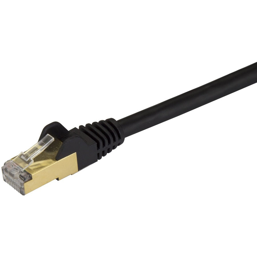 StarTech.com 10ft CAT6a Ethernet Cable - 10 Gigabit Category 6a Shielded Snagless 100W PoE Patch Cord - 10Gb Black UL Certified Wiring/TIA C6ASPAT10BK