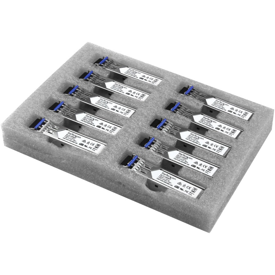 StarTech.com Gigabit Fiber SFP Transceiver Module - Cisco GLC-LH-SM Compatible - SM/MM LC - 10km / 550m - 10 Pack - 1000Base-LX/LH - Mini-GBIC GLCLHSM10PST