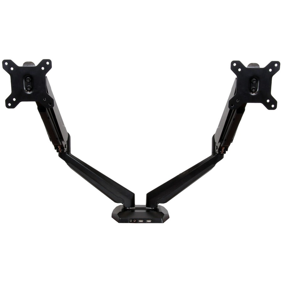 StarTech.com Dual Monitor Arm, USB Hub and Audio Ports in Base, Monitors up to 32" (17.6lb/8kg), VESA Monitor Stand Desk Mount ARMSLIMDUO