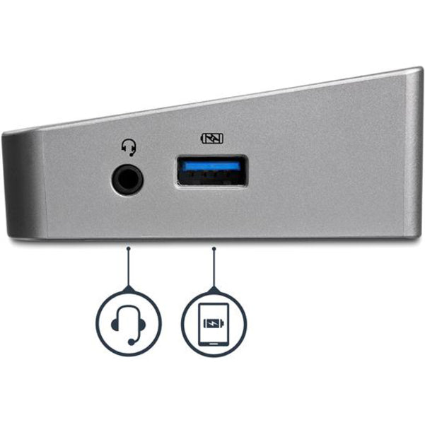 StarTech.com USB 3.0 Triple Monitor Docking Station - Compatible with Windows / macOS - Supports Three Displays - 2 x DisplayPort and HDMI or 4K Ultra HD on a Single Monitor - USB3DOCKH2DP USB3DOCKH2DP