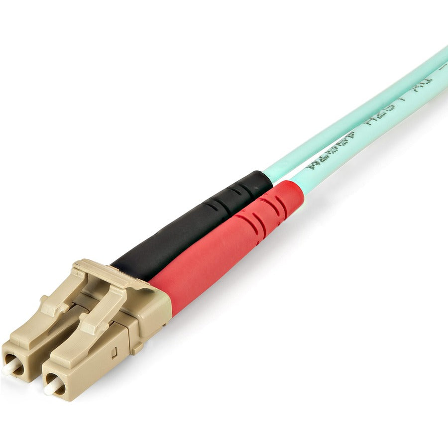 StarTech.com 1m (3ft) LC/UPC to LC/UPC OM4 Multimode Fiber Optic Cable, 50/125&micro;m LOMMF/VCSEL Zipcord Fiber, 100G, LSZH Fiber Patch Cord 450FBLCLC1