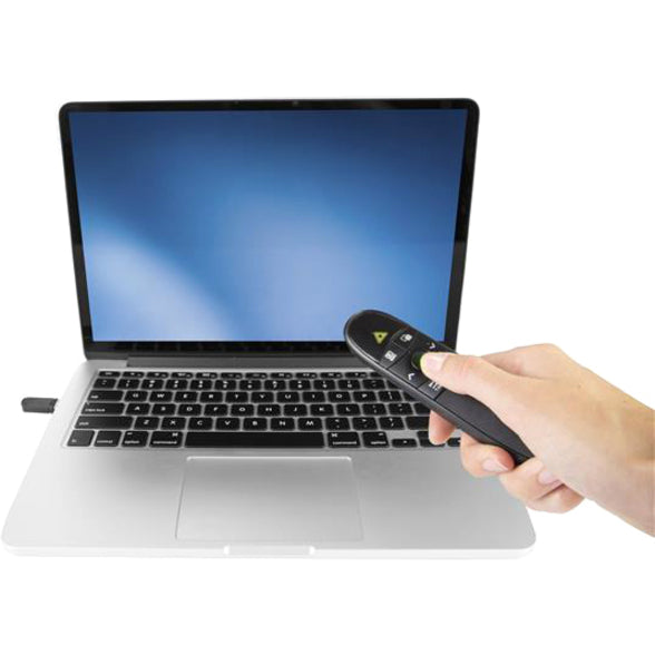 StarTech.com Wireless Presentation Remote with Green Laser Pointer - 90 ft. (27 m) - USB Presentation Clicker for Mac and Windows - Batteries Included - Wireless Slideshow and Volume Controls PRESREMOTEG