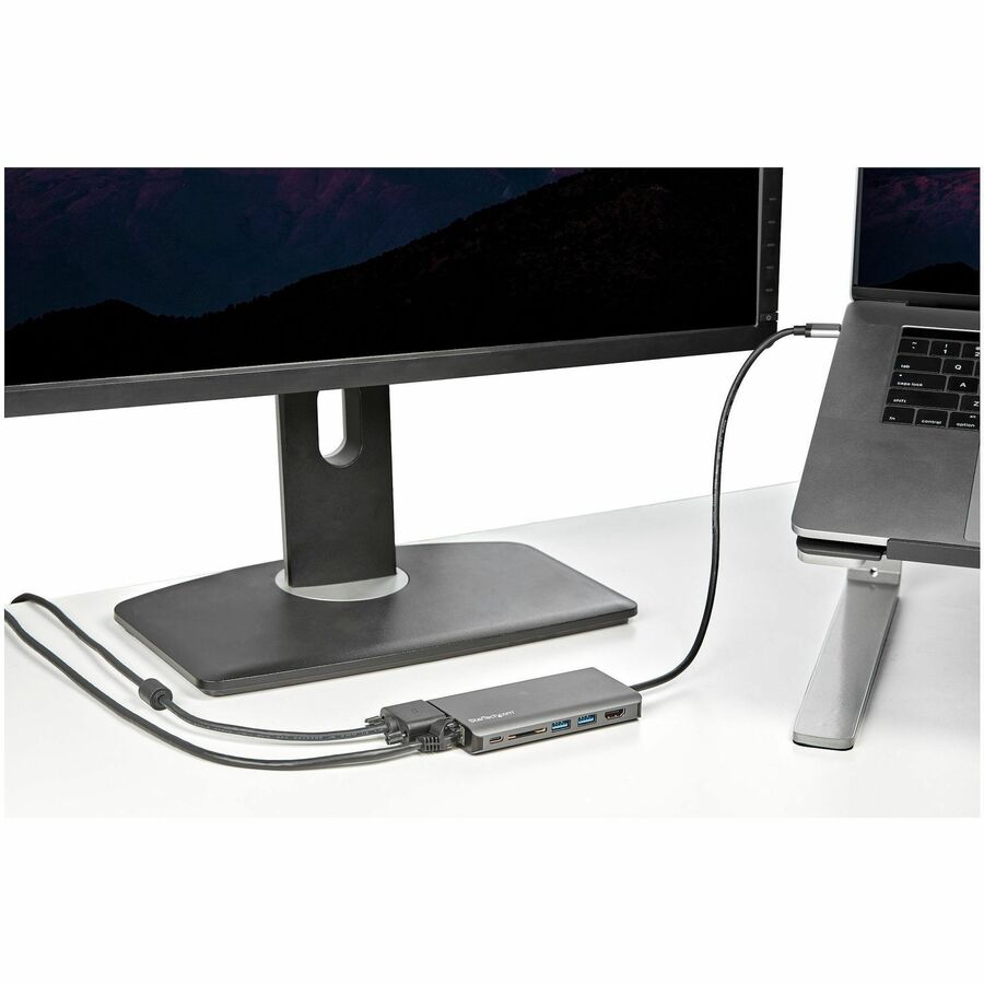 StarTech.com USB C Multiport Adapter - USB-C Mini Travel Dock w/ 4K HDMI or 1080p VGA - 100W PD Pass-Through, 3x USB, SD, GbE, Audio DKT30CHVAUSP