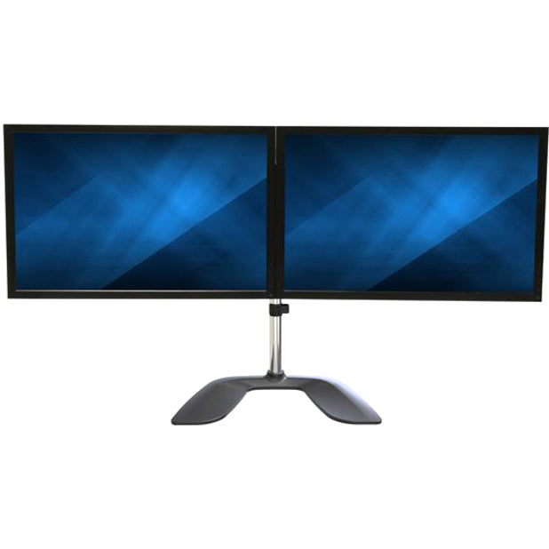 StarTech.com Dual Monitor Stand, Ergonomic Desktop Monitor Stand for up to 32"(17.6lb/8kg) VESA Displays, Free-Standing Adjustable, Silver ARMDUALSS