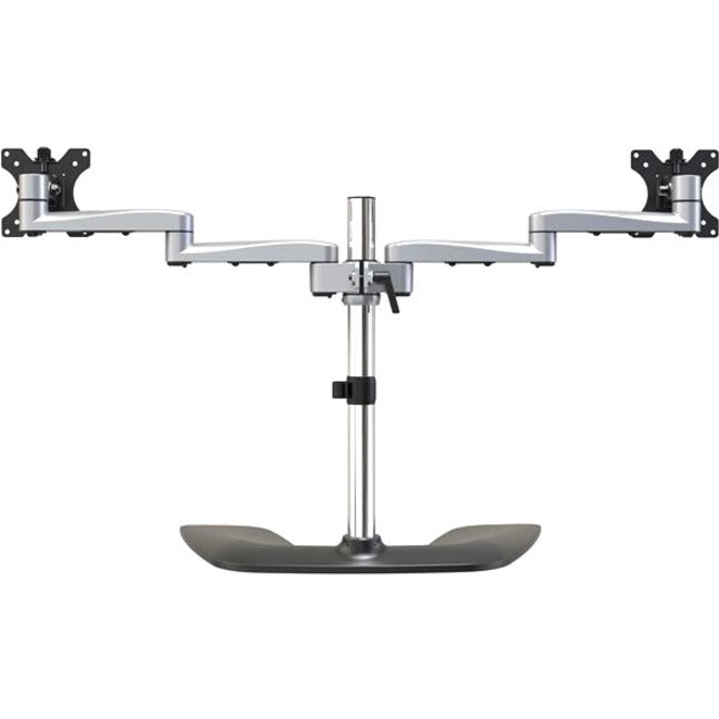 StarTech.com Dual Monitor Stand, Ergonomic Desktop Monitor Stand for up to 32"(17.6lb/8kg) VESA Displays, Free-Standing Adjustable, Silver ARMDUALSS
