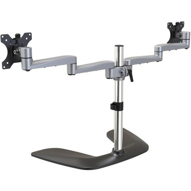 StarTech.com Dual Monitor Stand, Ergonomic Desktop Monitor Stand for up to 32"(17.6lb/8kg) VESA Displays, Free-Standing Adjustable, Silver ARMDUALSS