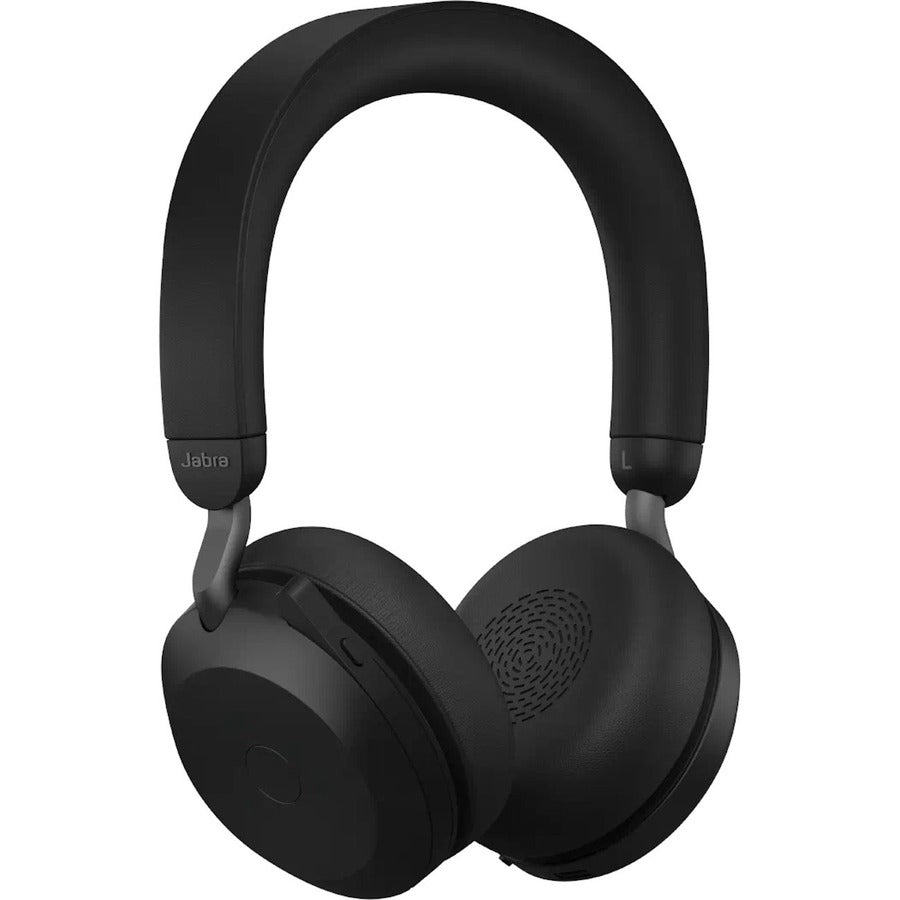 Jabra Evolve2 75 Wireless On-ear Stereo Headset - USB-C - For MS Teams - With Charging Stand - Black - Binaural - Ear-cup - 3000 cm - Bluetooth - 20 Hz to 20 kHz - MEMS Technology Microphone - Noise Cancelling 27599-999-889