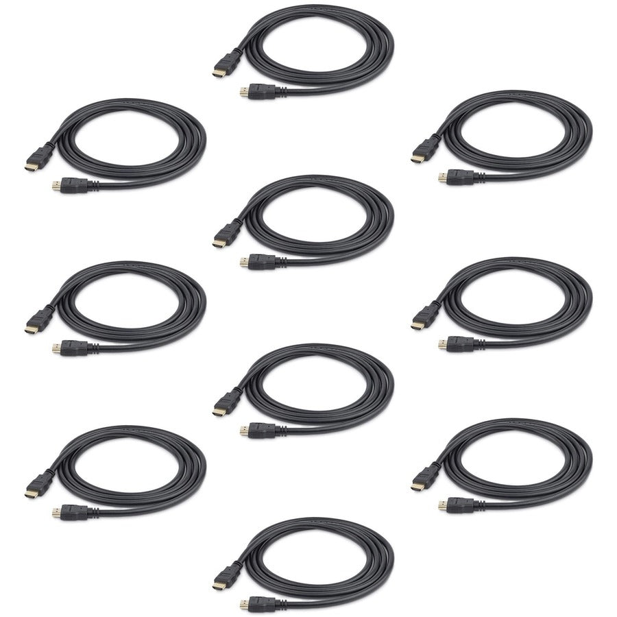 StarTech.com 6ft HDMI Cable, 10 Pack, 4K High Speed HDMI Cable with Ethernet, Ultra HD 4K 30Hz Video, Black HDMI 1.4 Monitor Cord HDMM610PK