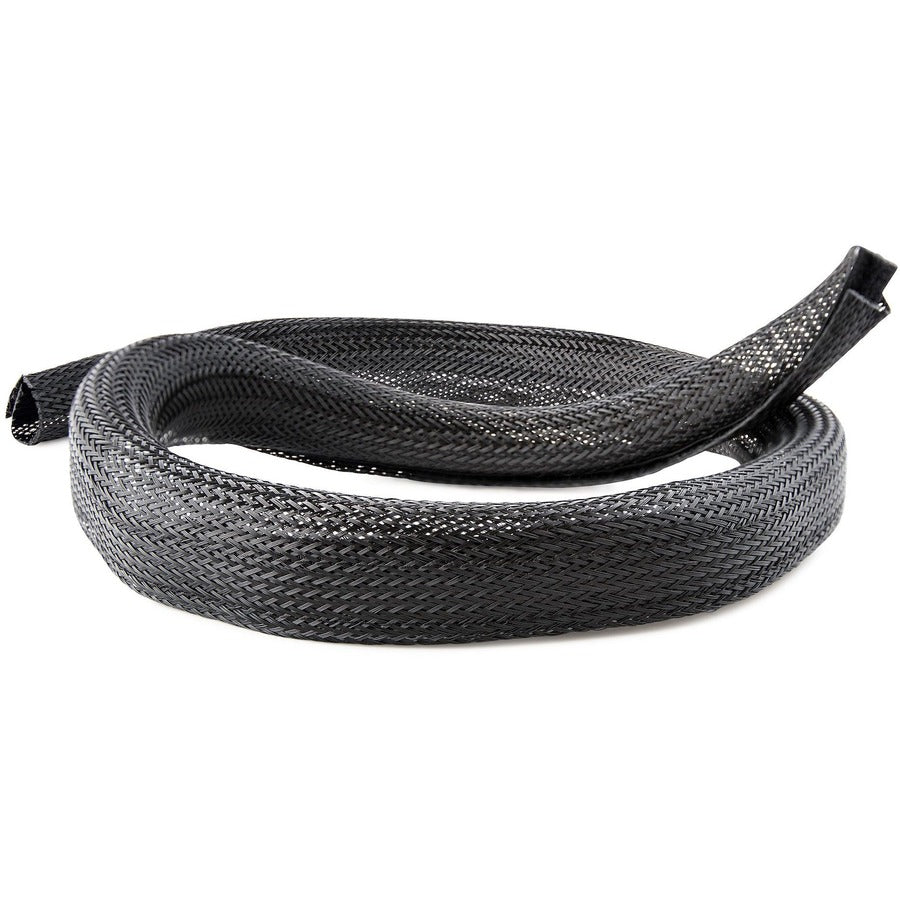 StarTech.com 10ft (3m) Cable Management Sleeve, Braided Mesh Wire Wraps/Floor Cable Covers, Computer Cable Manager/Cord Concealer WKSTNCMFLX