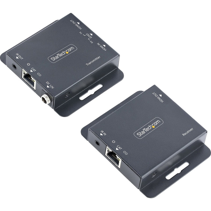 StarTech.com 4K HDMI Extender over CAT6/CAT5 Ethernet Cable, 4K 30Hz or 1080p 60Hz Video Extender, HDMI Transmitter and Receiver Kit EXTEND-HDMI-4K40C6P1