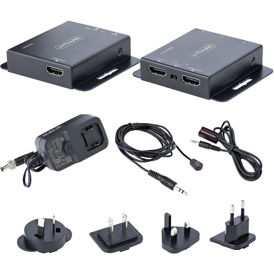 StarTech.com 4K HDMI Extender over CAT6/CAT5 Ethernet Cable, 4K 30Hz or 1080p 60Hz Video Extender, HDMI Transmitter and Receiver Kit EXTEND-HDMI-4K40C6P1