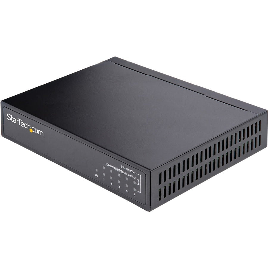 StarTech.com Unmanaged 2.5G Switch, 5 Port 2.5GBASE-T Unmanaged Ethernet Switch, Din Rail | Wall Mount, Multi-Gigabit, Auto-MDIX, 9K Jumbo DS52000