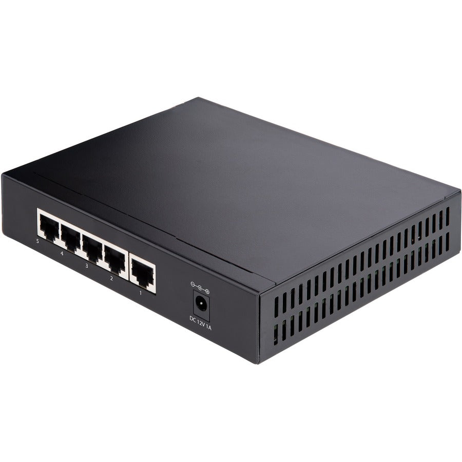 StarTech.com Unmanaged 2.5G Switch, 5 Port 2.5GBASE-T Unmanaged Ethernet Switch, Din Rail | Wall Mount, Multi-Gigabit, Auto-MDIX, 9K Jumbo DS52000