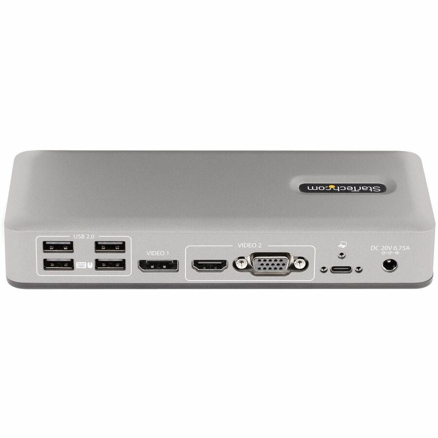 StarTech.com Dual-Monitor USB-C Docking Station, DisplayPort & HDMI/VGA Multi Monitor Dock up to 4K 60Hz, USB-C Dock, 7x USB Hub, 85W PD 101N-USBC-DOCK