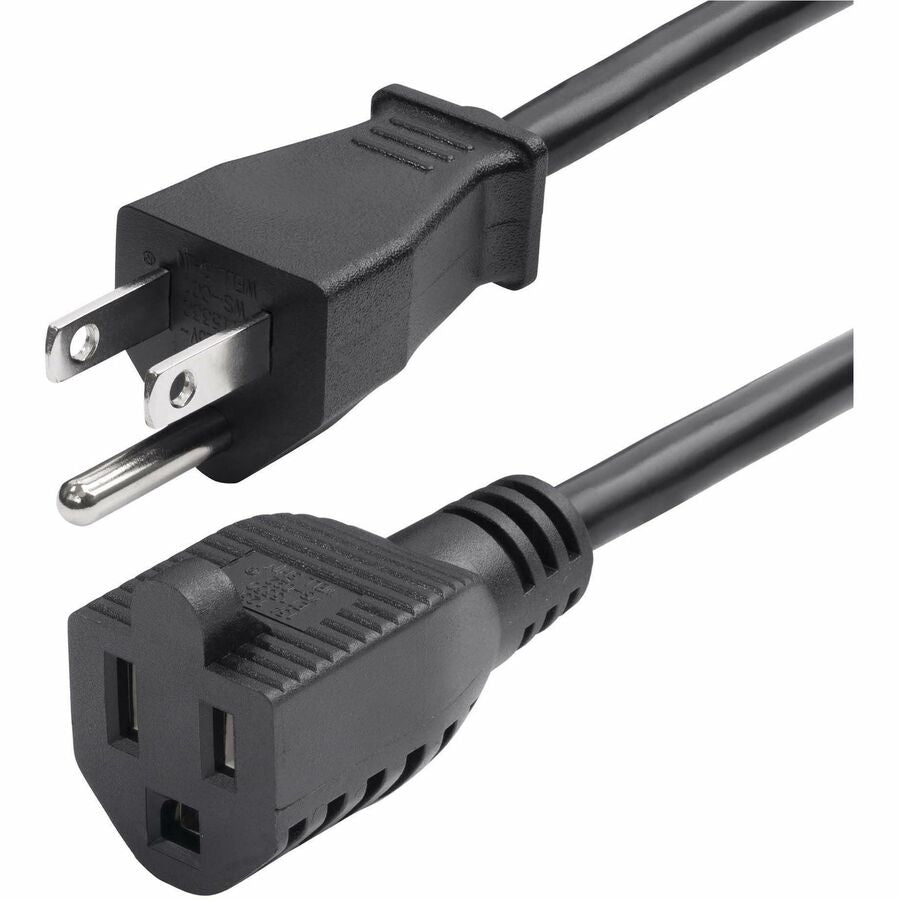 StarTech.com 10ft (3m) Power Extension Cord, NEMA 5-15P to NEMA 5-15R AC Power Cable, 10A 125V, 18AWG, UL Listed Components 231A-8A00-POWER-CORD