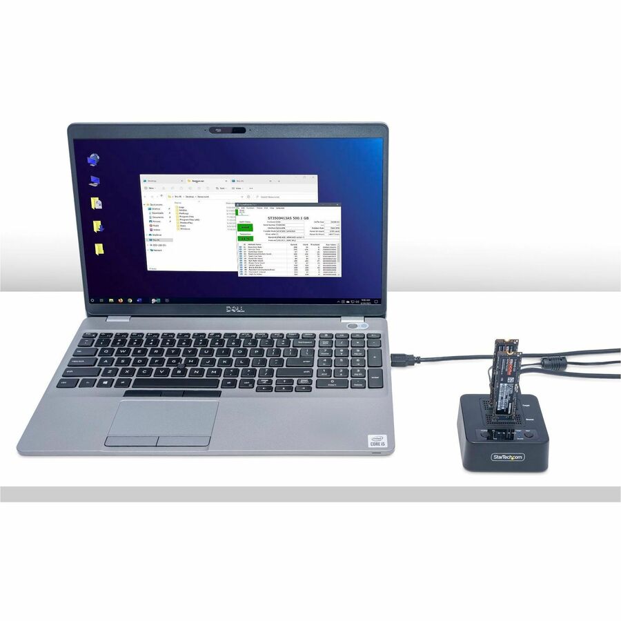 StarTech.com 1:1 M.2 NVMe Drive Duplicator, 90GBpm Standalone M.2 SSD Cloner/Copier, USB-C 3.2 20Gbps M.2 Dual-Bay Drive Docking Station M2-HDD-DUPLICATOR-N1