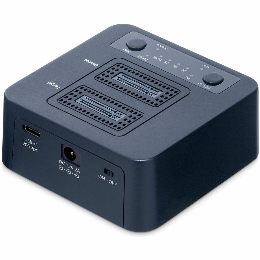 StarTech.com 1:1 M.2 NVMe Drive Duplicator, 90GBpm Standalone M.2 SSD Cloner/Copier, USB-C 3.2 20Gbps M.2 Dual-Bay Drive Docking Station M2-HDD-DUPLICATOR-N1