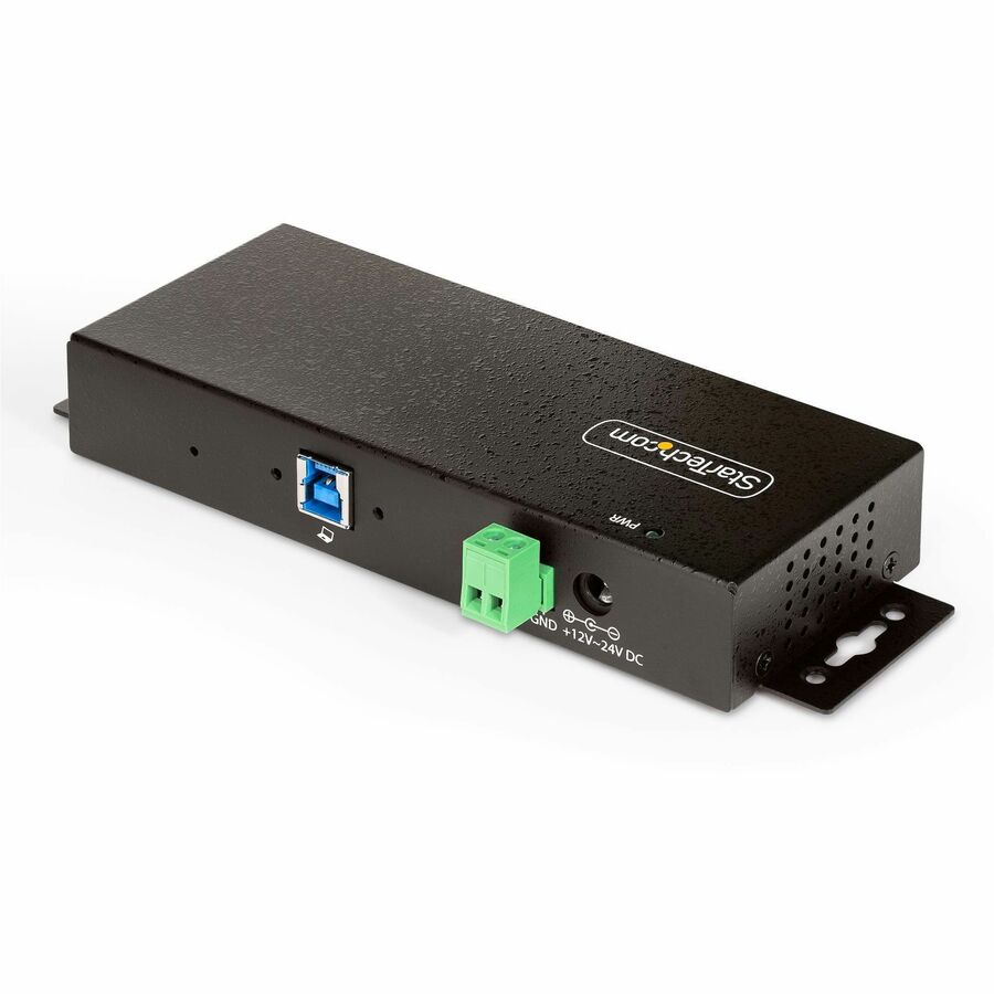 StarTech.com 7-Port Managed USB Hub, Heavy Duty Metal Industrial Housing, ESD & Surge Protection, Wall/Desk/Din-Rail Mountable, USB 5Gbps 5G7AINDRM-USB-A-HUB