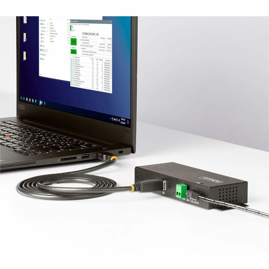 StarTech.com 7-Port Managed USB Hub, Heavy Duty Metal Industrial Housing, ESD & Surge Protection, Wall/Desk/Din-Rail Mountable, USB 5Gbps 5G7AINDRM-USB-A-HUB