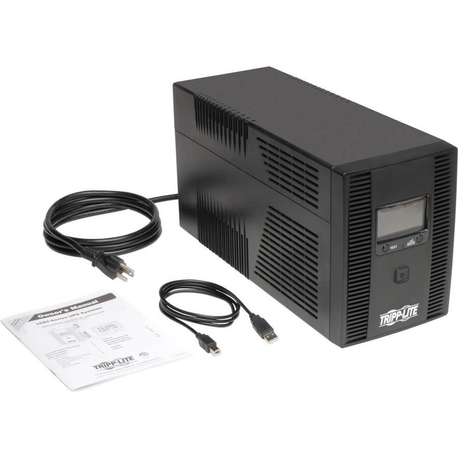 Tripp Lite by Eaton OmniSmart 1500VA 810W 120V Line-Interactive UPS - 10 Outlets, AVR, USB, LCD, Tower - Battery Backup OMNI1500LCDT