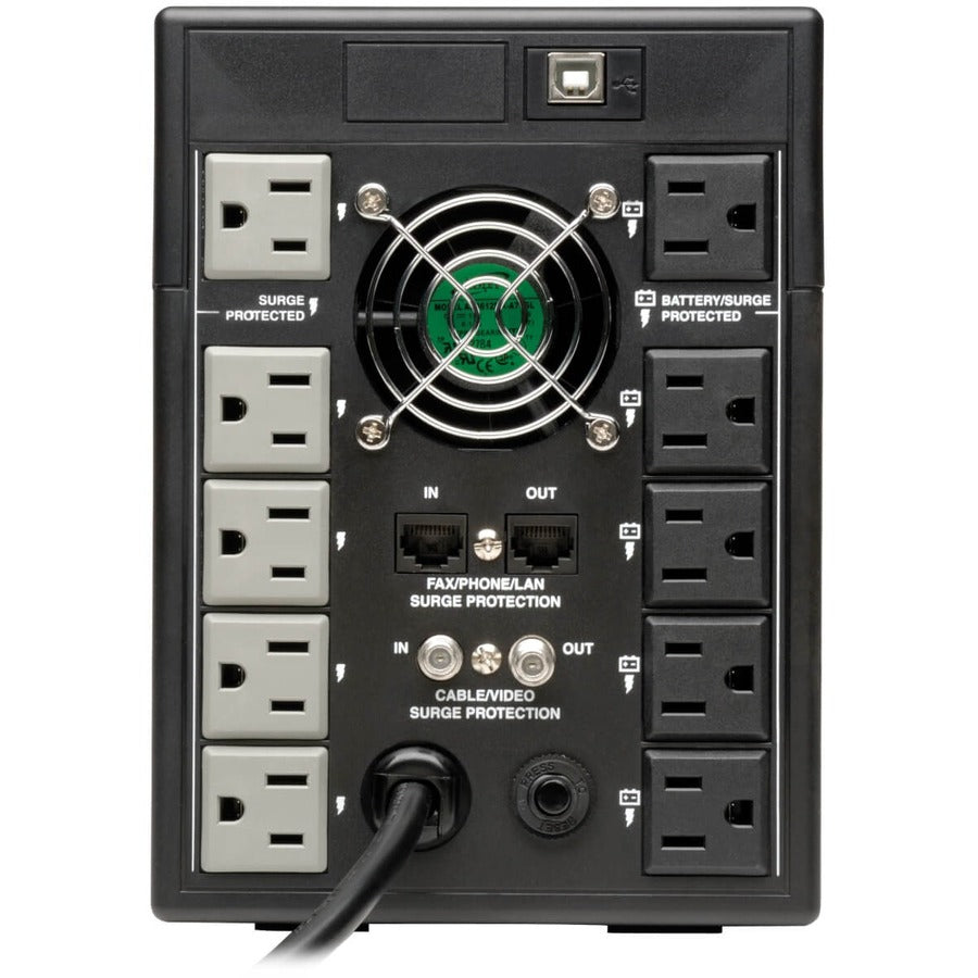 Tripp Lite by Eaton OmniSmart 1500VA 810W 120V Line-Interactive UPS - 10 Outlets, AVR, USB, LCD, Tower - Battery Backup OMNI1500LCDT