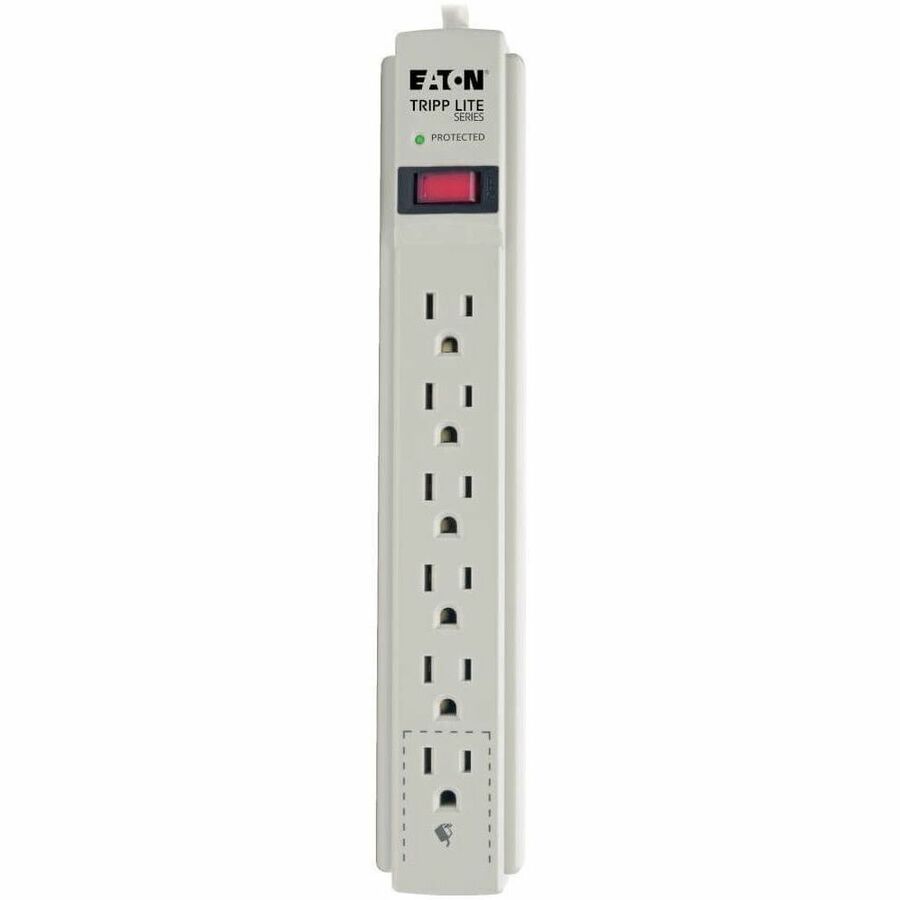 Eaton Tripp Lite Series Protect It! 6-Outlet Surge Protector, 8 ft. (2.43 m) Cord, 990 Joules, Low-Profile Right-Angle 5-15P plug TLP608