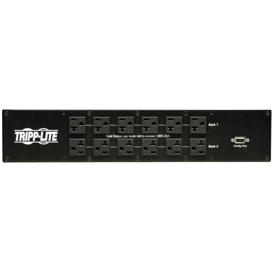 Tripp Lite by Eaton 2.9kW Single-Phase Local Metered Automatic Transfer Switch PDU, 2 120V L5-30P Inputs, 24 5-15/20R & 1 L5-30R Outputs, 2U, TAA PDUMH30AT