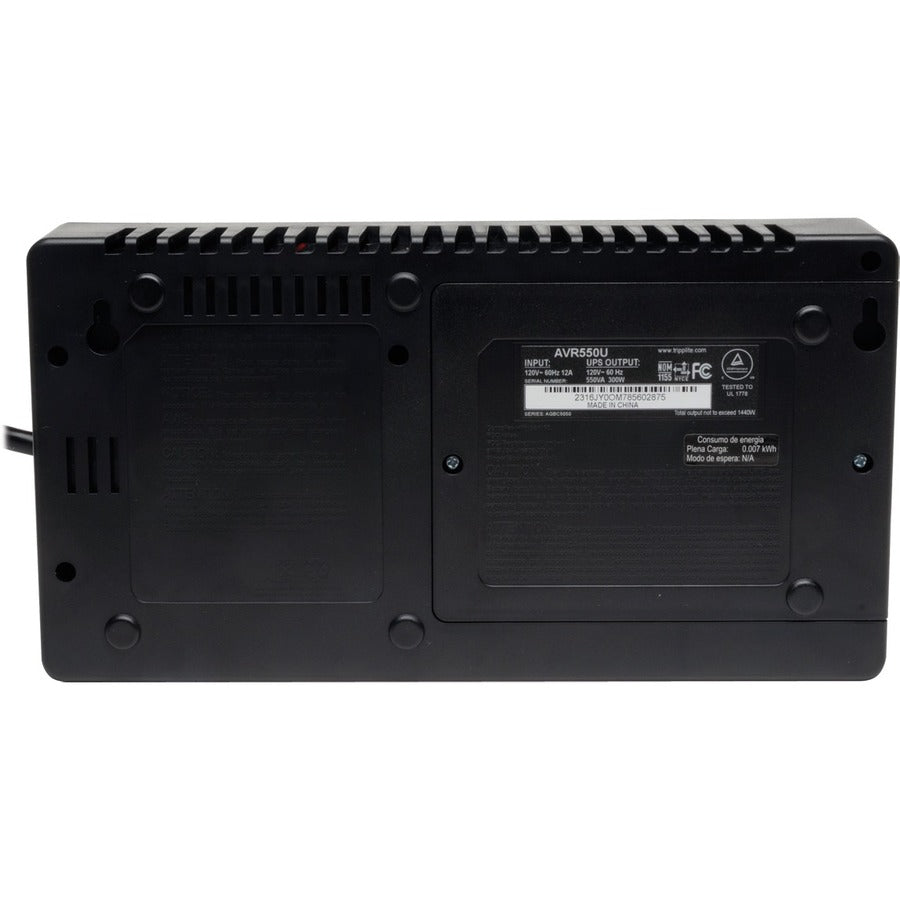 Tripp Lite by Eaton 550VA 300W Line-Interactive UPS - 8 NEMA 5-15R Outlets, AVR, 120V, 50/60 Hz, USB, Desktop/Wall Mount - Battery Backup AVR550U