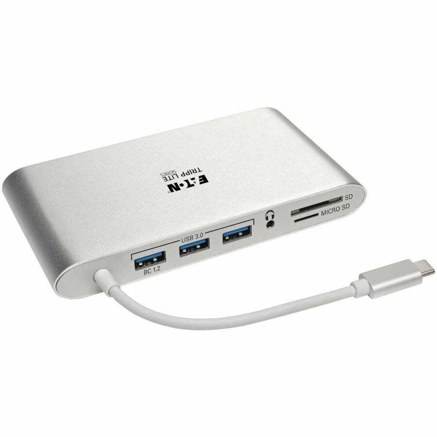 Tripp Lite by Eaton USB-C Dock, Dual Display - 4K HDMI/mDP, VGA, USB 3.x (5Gbps), USB-A/C Hub, GbE, Memory Card, 100W PD Charging U442-DOCK1
