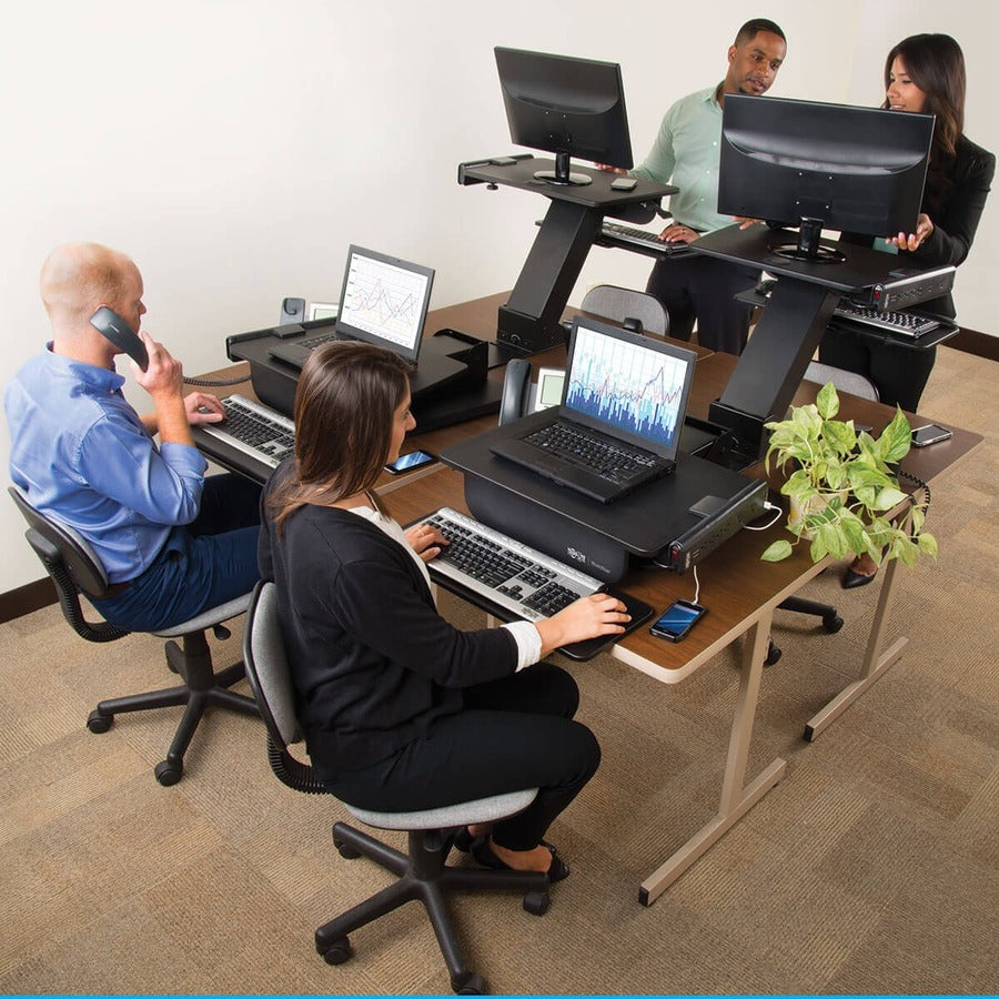 Tripp Lite by Eaton WorkWise Sit Stand Desktop Workstation Adjustable Standing Desk w/ Clamp WWSSDC