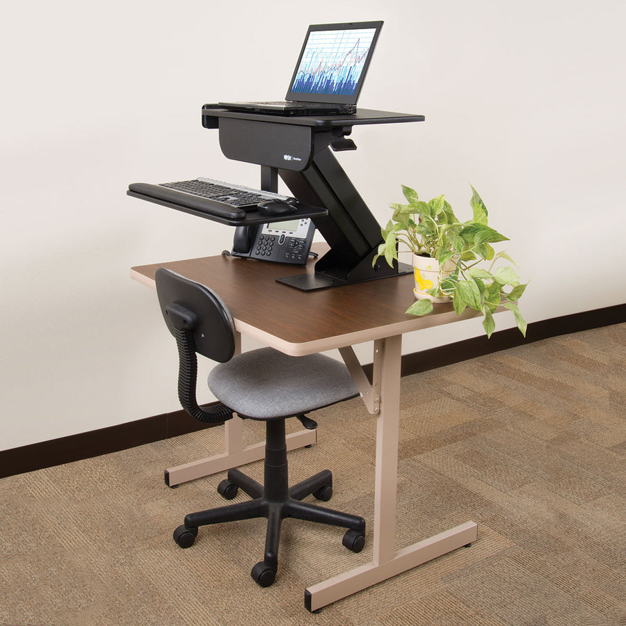 Tripp Lite by Eaton WorkWise Sit Stand Desktop Workstation Adjustable Standing Desk w/ Clamp WWSSDC
