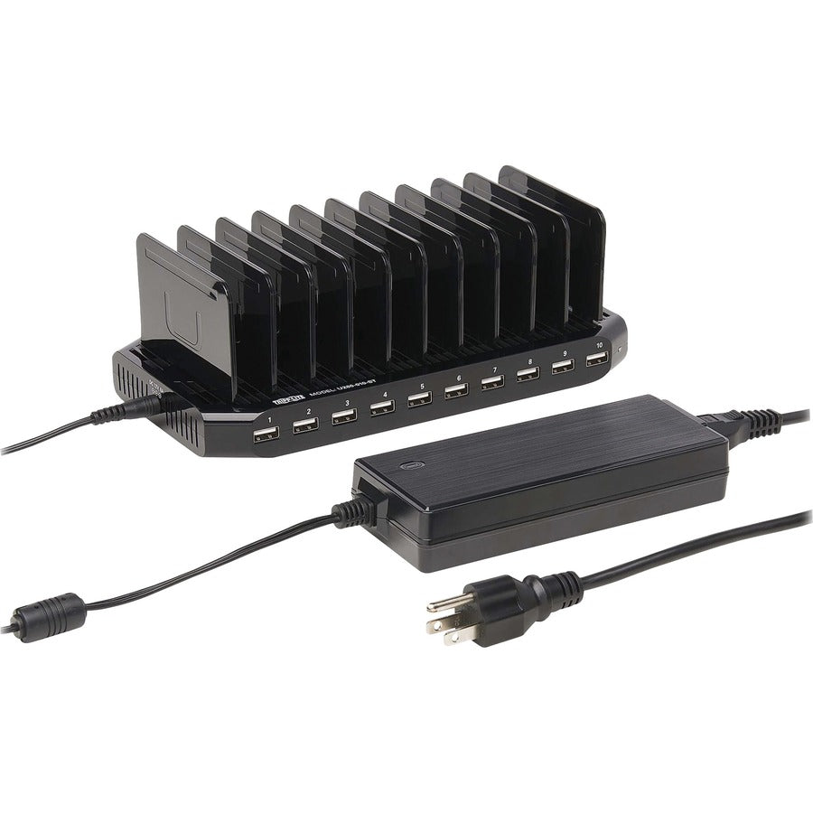 Tripp Lite by Eaton 10-Port USB Charging Station with Adjustable Storage, 12V 8A (96W) USB Charger Output U280-010-ST