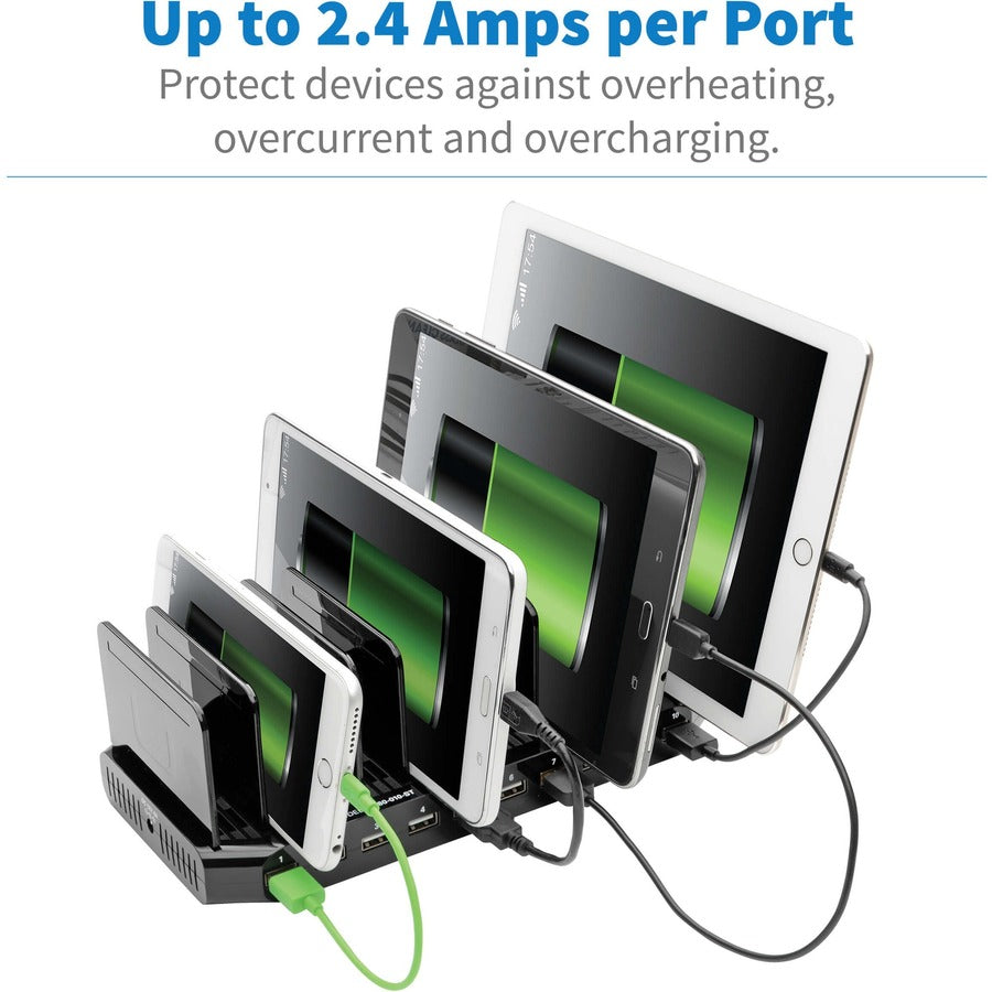 Tripp Lite by Eaton 10-Port USB Charging Station with Adjustable Storage, 12V 8A (96W) USB Charger Output U280-010-ST