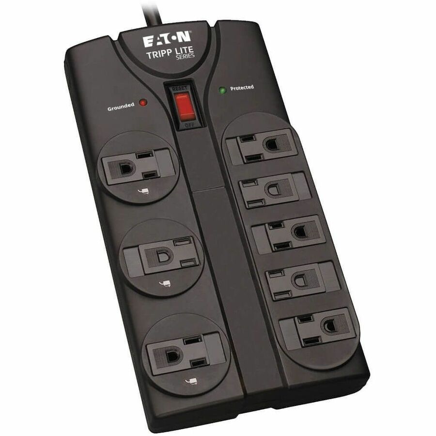 Eaton Tripp Lite Series Protect It! 8-Outlet Surge Protector, 8 ft. (2.43 m) Cord, 1440 Joules, Black Housing TLP808B