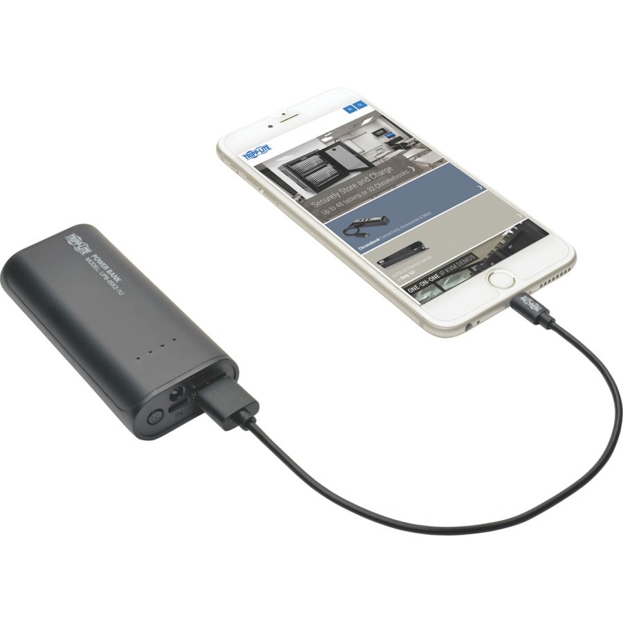 Tripp Lite by Eaton Portable Charger - USB-A, 5200mAh Power Bank, Lithium-Ion, LED Flashlight, Black UPB-05K2-1U