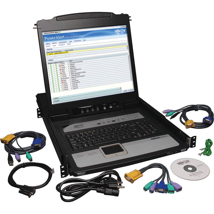 Tripp Lite by Eaton NetDirector 16-Port 1U Rack-Mount Console IP KVM Switch with 19 in. LCD B020-U16-19-IP