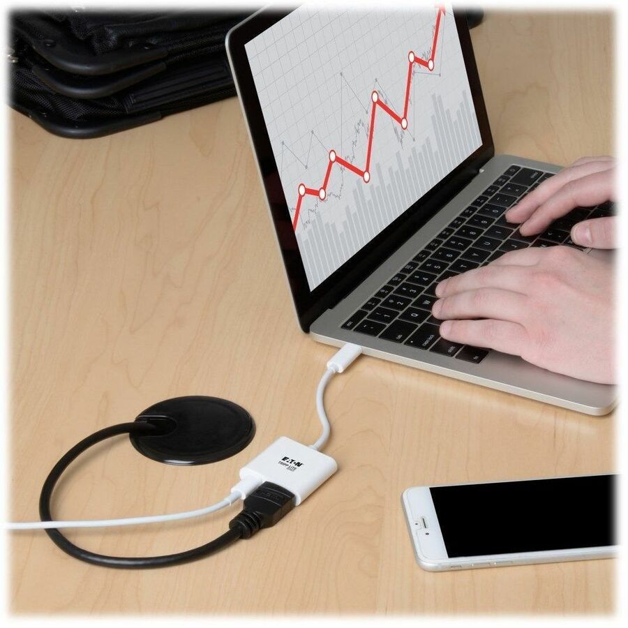 Tripp Lite by Eaton USB C to HDMI Video Adapter Converter 4Kx2K w/ USB-C PD Charging Port, USB-C to HDMI, USB Type-C to HDMI, USB Type C to HDMI 6in U444-06N-H4-C