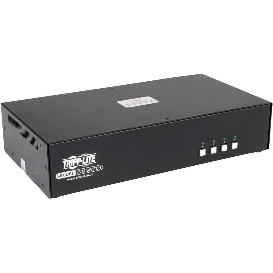 Tripp Lite by Eaton Secure KVM Switch, 4-Port, HDMI to DisplayPort, Dual Monitor, 4K, NIAP PP3.0 Certified, Audio, CAC, TAA B002-HD2AC4
