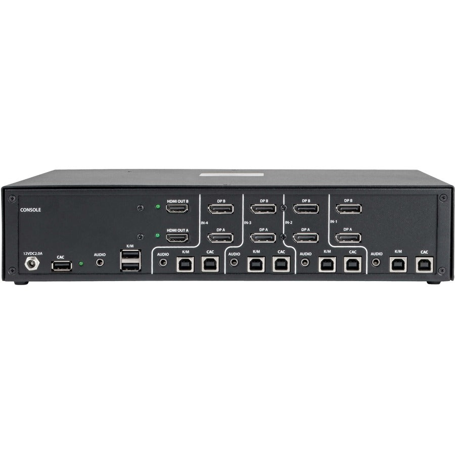 Tripp Lite by Eaton Secure KVM Switch, 4-Port, HDMI to DisplayPort, Dual Monitor, 4K, NIAP PP3.0 Certified, Audio, CAC, TAA B002-HD2AC4