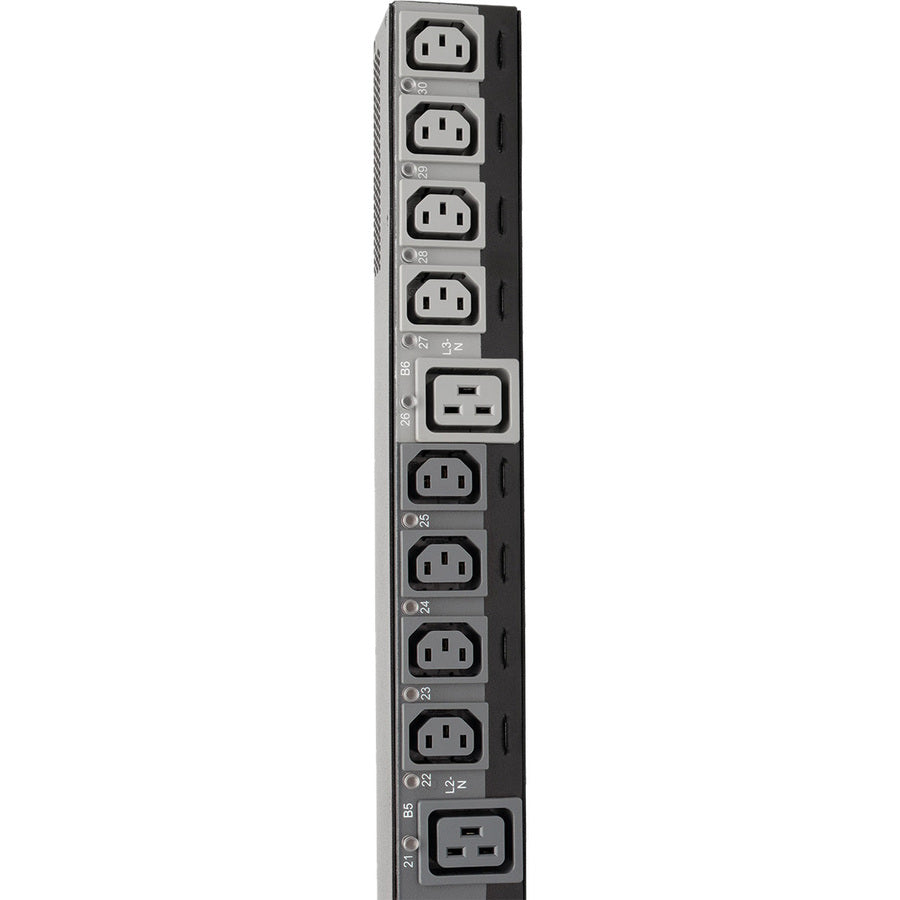 Tripp Lite by Eaton 23kW 220-240V 3PH Switched PDU - LX Interface, Gigabit, 30 Outlets, IEC 309 32A Red 380-415V Input, LCD, 1.8 m Cord, 0U 1.8 m Height, TAA PDU3XEVSR6G32B
