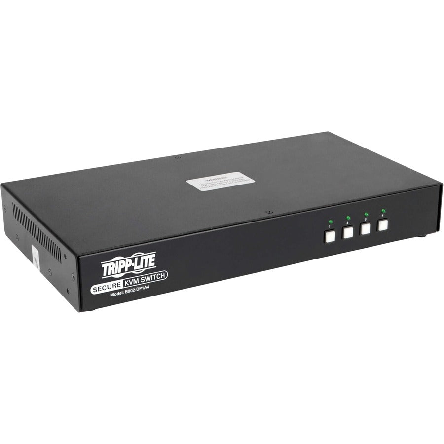 Tripp Lite by Eaton Secure KVM Switch, 4-Port, DisplayPort to DisplayPort, 4K, NIAP PP3.0 Certified, Audio, Single Monitor, TAA B002-DP1A4