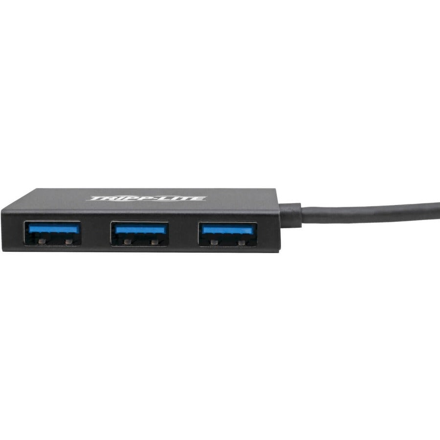 Tripp Lite by Eaton 4-Port USB-C Hub, USB 3.x (5Gbps), 4x USB-A Ports, Aluminum Housing, Black U460-004-4A-AL