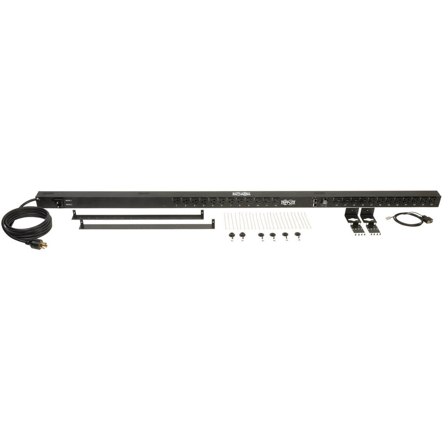 Tripp Lite by Eaton 2.9kW Single-Phase Switched PDU, LX Platform, Outlet Monitoring, 120V Outlets (24 NEMA 5-15/20R), L5-30P Plug, 0U, TAA PDUMVR30NETLX