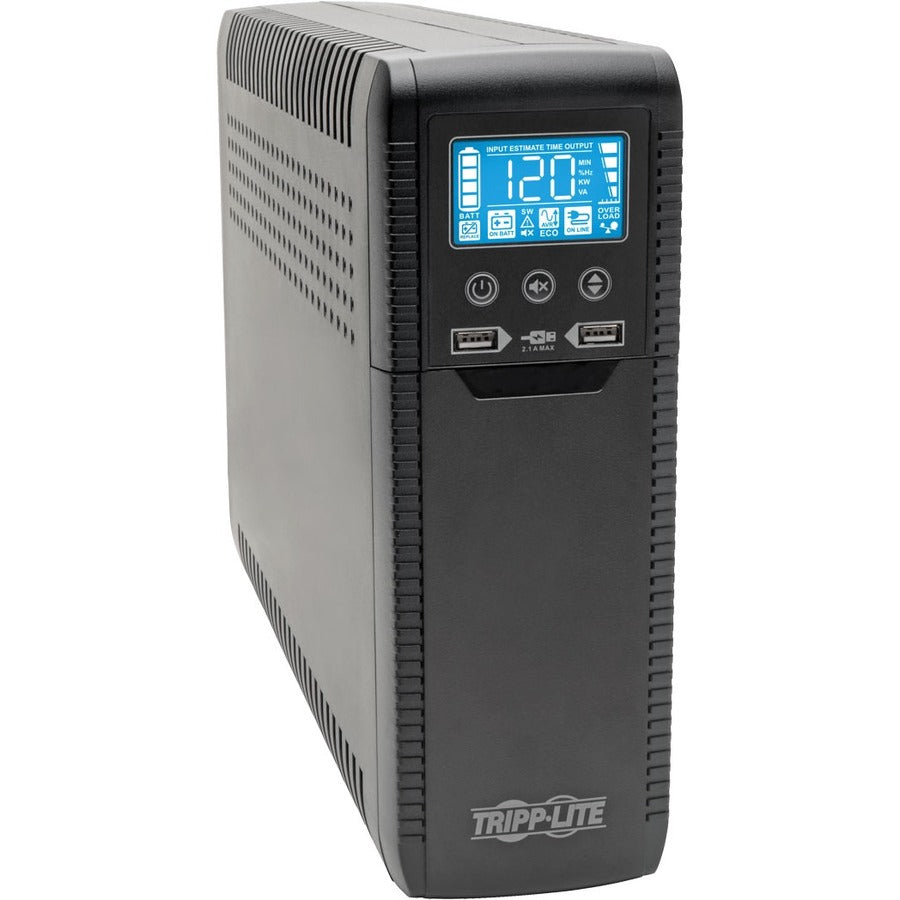 Tripp Lite by Eaton Line Interactive UPS with USB and 10 Outlets - 120V, 1300VA, 720W, 50/60 Hz, AVR, ECO Series, ENERGY STAR V2.0 - Battery Backup ECO1300LCD