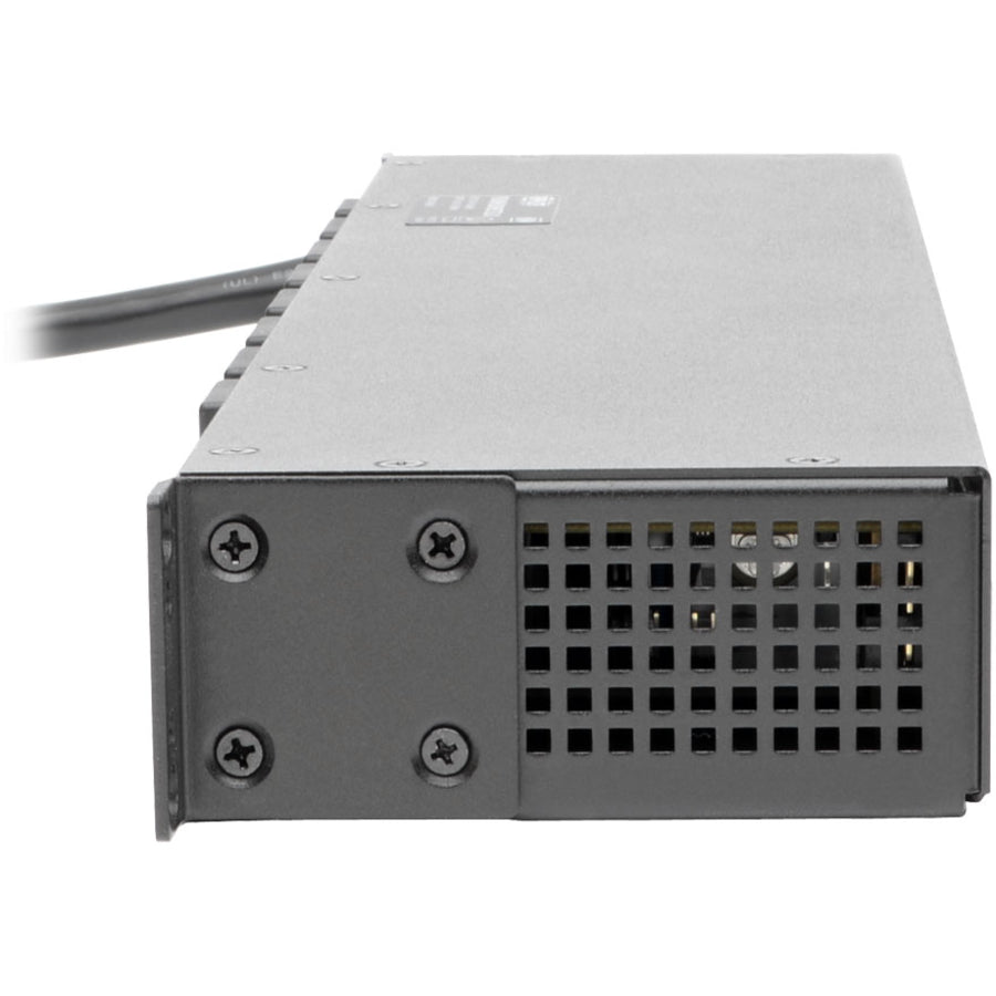 Tripp Lite by Eaton 1.9kW Single-Phase Switched PDU, LX Interface, 120V Outlets (8 5-15/20R), NEMA L5-20P/5-20P input, 12 ft. (3.66 m) Cord, 1U Rack, TAA PDUMH20NET2LX